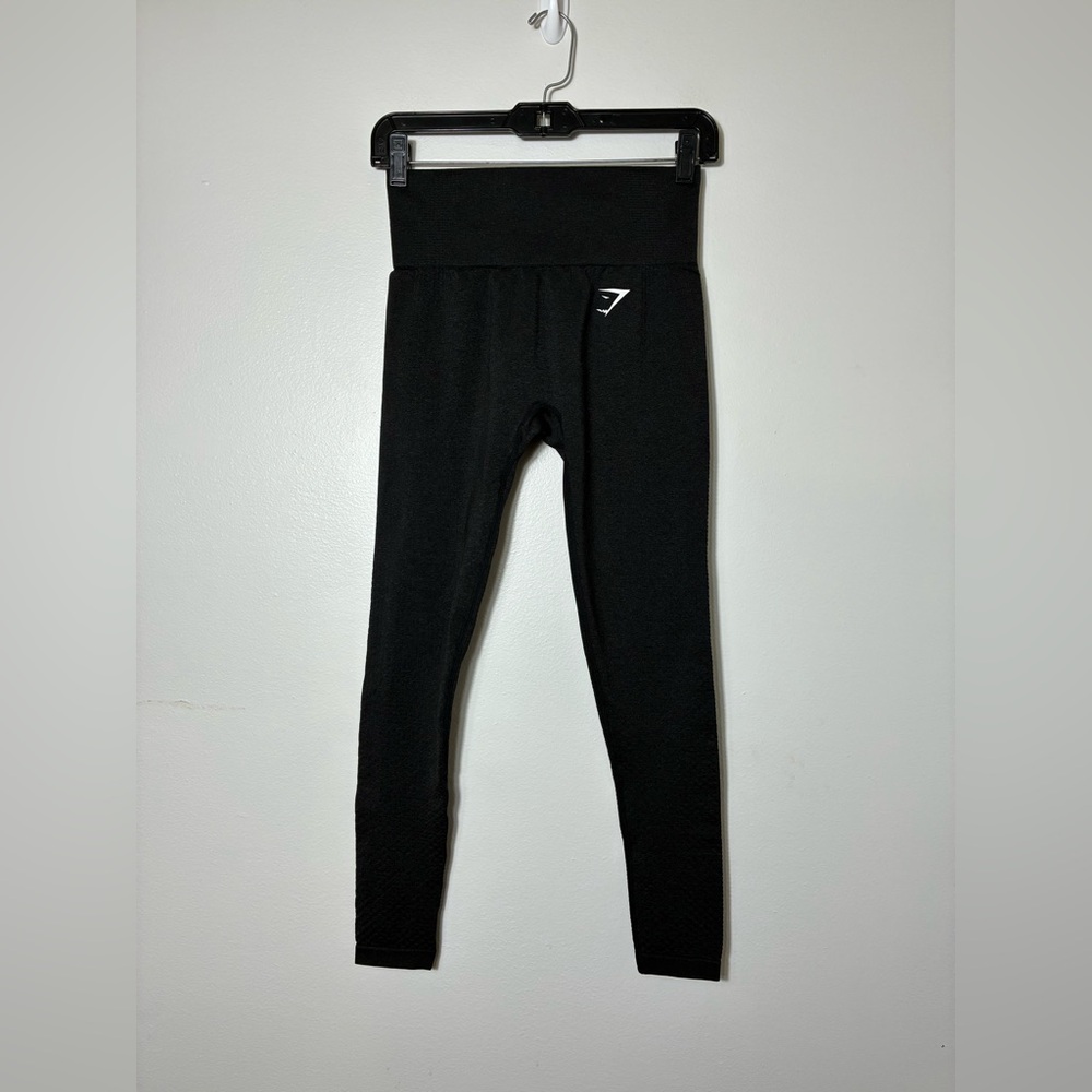 Gymshark Seamless Tights Women’s Small Black Logo 24”‎ Inseam Athletic